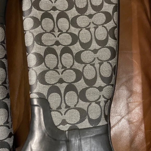 AUTHENTIC Coach Black Rain Boots Size 7 PERFECT condition - Picture 6 of 10